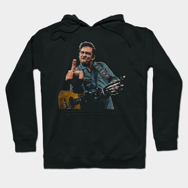 Johnny Cash Retro Artwork Hoodie by Rooscsbresundae